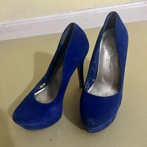Blue Suede Women's Heels